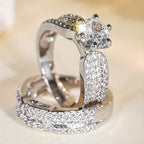 Zirconia Engagement Ring Set for Women Romantic Wedding Jewelry