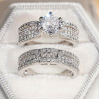 Zirconia Engagement Ring Set for Women Romantic Wedding Jewelry