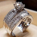 Zirconia Engagement Ring Set for Women Romantic Wedding Jewelry