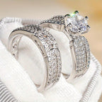 Zirconia Engagement Ring Set for Women Romantic Wedding Jewelry