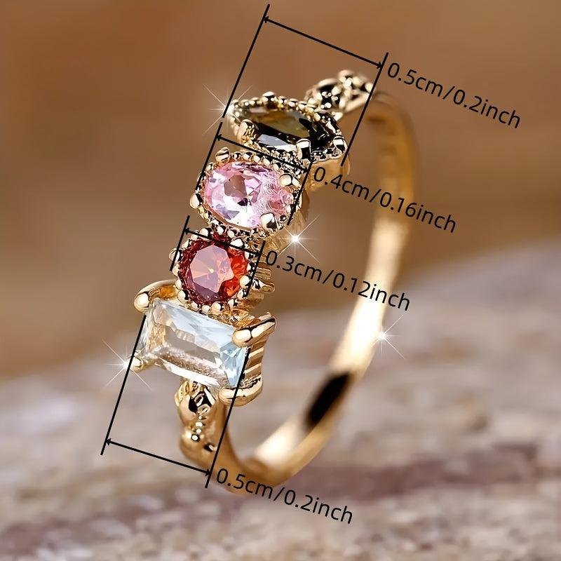 Multicolor Gemstone Ring for Women Party Jewelry