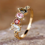 Multicolor Gemstone Ring for Women Party Jewelry