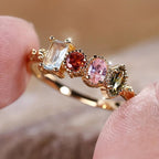 Multicolor Gemstone Ring for Women Party Jewelry
