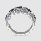 Vintage Cubic Zirconia Anniversary Ring Clear Stones Golden Plated Romantic Gift