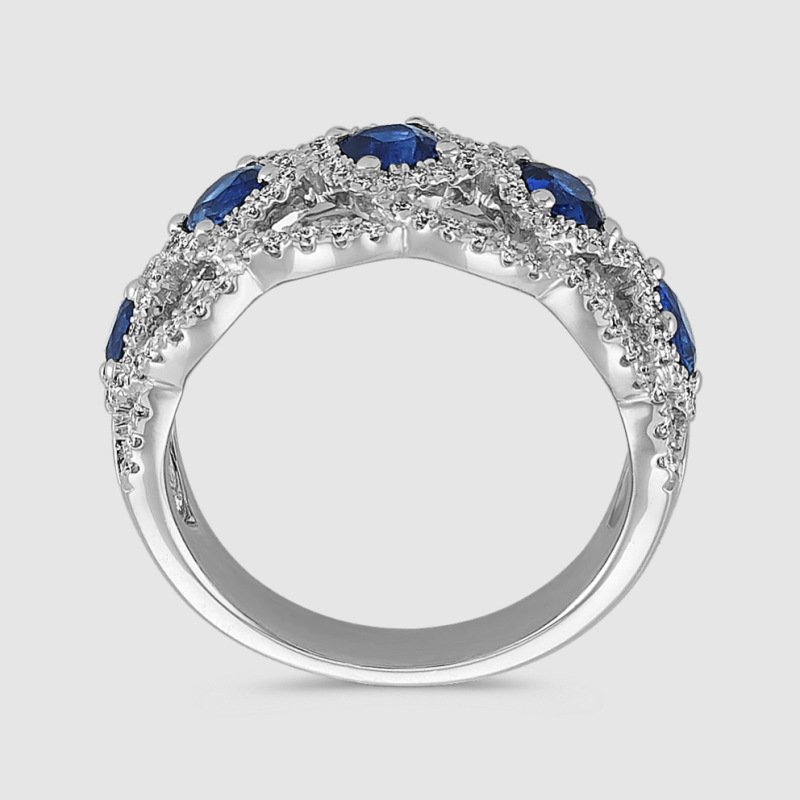 Vintage Cubic Zirconia Anniversary Ring Clear Stones Golden Plated Romantic Gift