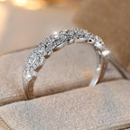 Copper Eternity Band Ring with Zirconia Inlay for Women