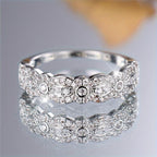 Copper Eternity Band Ring with Zirconia Inlay for Women