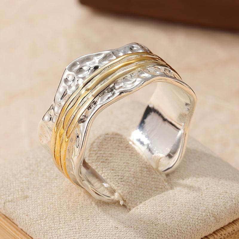 Vintage Boho Style Hammered Copper Ring for Women