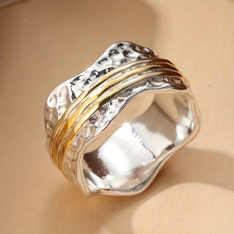 Vintage Boho Style Hammered Copper Ring for Women