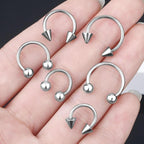 16G Titanium Horseshoe Septum Ring Pack for Women