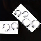 16G Titanium Horseshoe Septum Ring Pack for Women