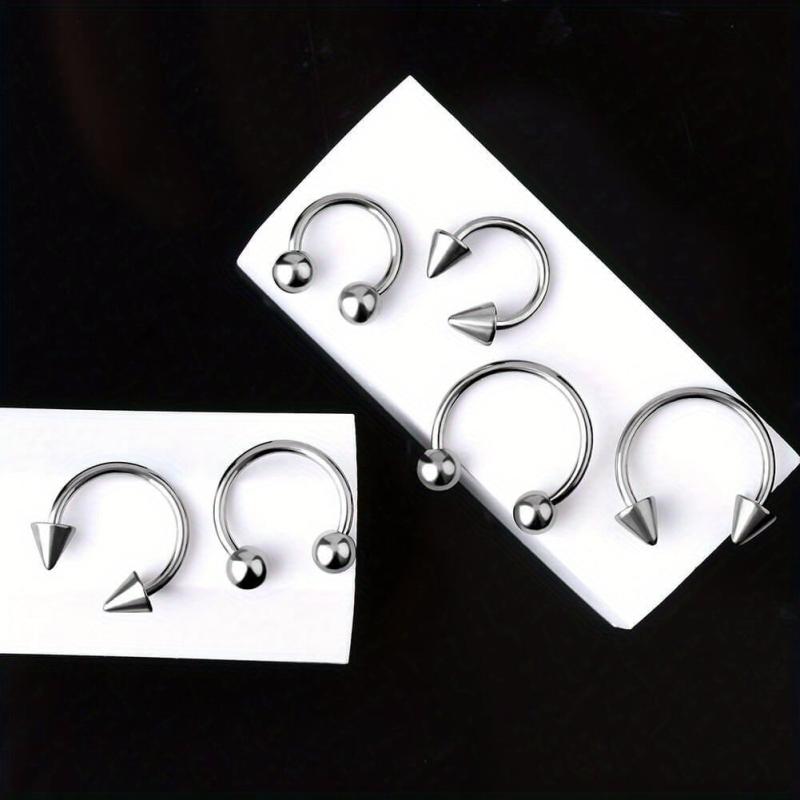 16G Titanium Horseshoe Septum Ring Pack for Women