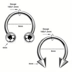 16G Titanium Horseshoe Septum Ring Pack for Women