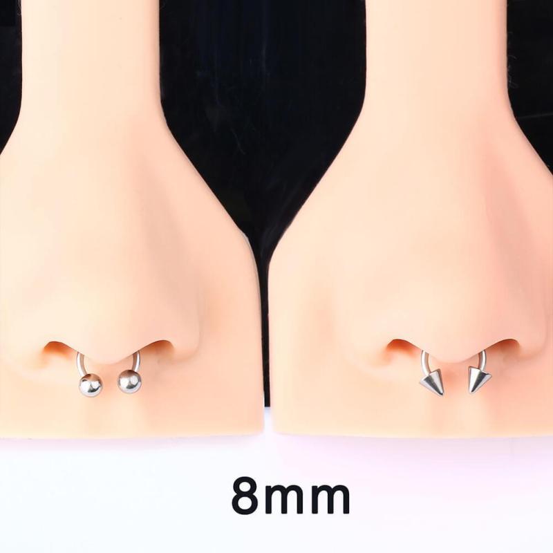 16G Titanium Horseshoe Septum Ring Pack for Women