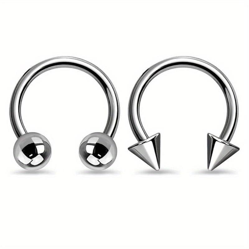 16G Titanium Horseshoe Septum Ring Pack for Women