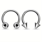 16G Titanium Horseshoe Septum Ring Pack for Women