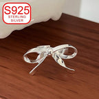 925 Silver Bow Ribbon Open Ring Stylish Minimalist Design
