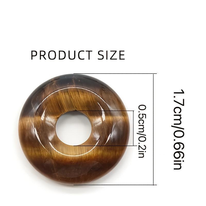 10pcs Natural Stone Mini Donut Pendants for DIY Jewelry Making