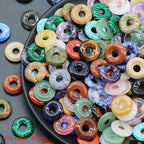 10pcs Natural Stone Mini Donut Pendants for DIY Jewelry Making