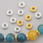 120pcs 6mm Donut Shaped Zinc Alloy Spacer Beads for DIY Jewelry Making