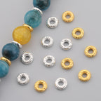 120pcs 6mm Donut Shaped Zinc Alloy Spacer Beads for DIY Jewelry Making
