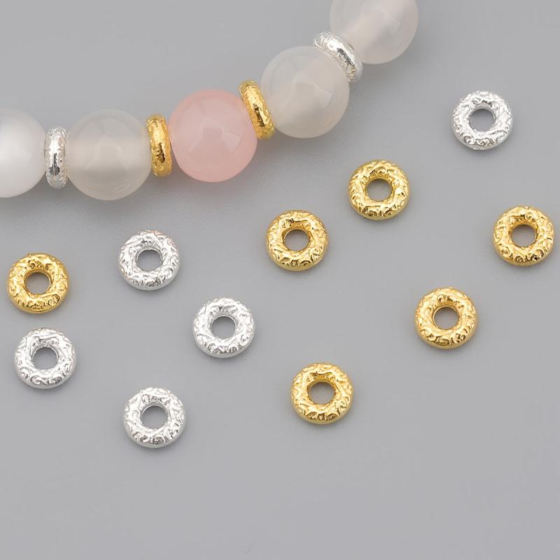 120pcs 6mm Donut Shaped Zinc Alloy Spacer Beads for DIY Jewelry Making