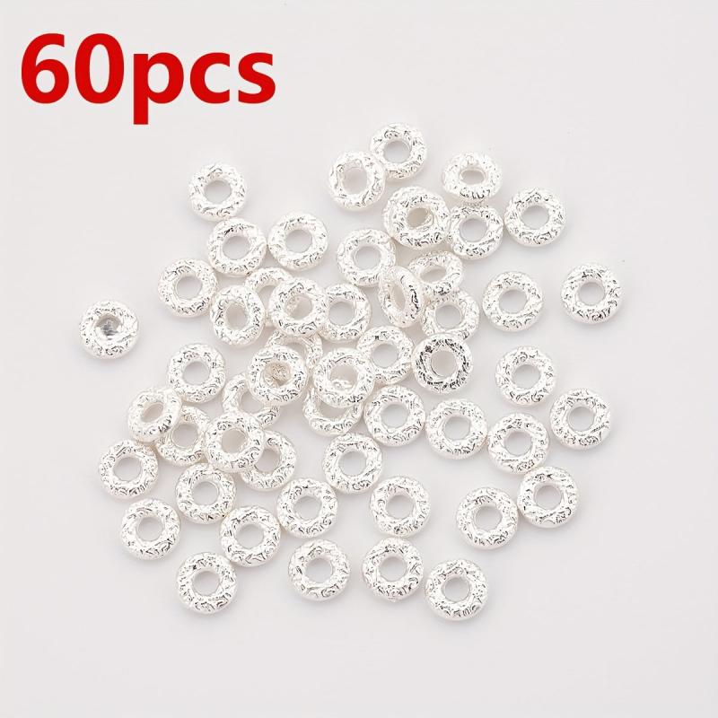 120pcs 6mm Donut Shaped Zinc Alloy Spacer Beads for DIY Jewelry Making