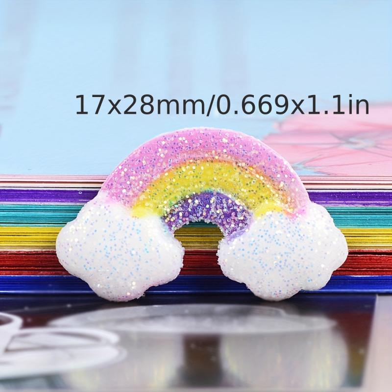 10pcs Unicorn Resin Charms with Rainbow Stars & Sparkles
