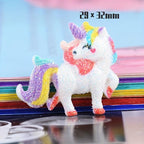 10pcs Unicorn Resin Charms with Rainbow Stars & Sparkles