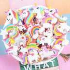 10pcs Unicorn Resin Charms with Rainbow Stars & Sparkles