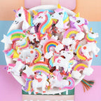 10pcs Unicorn Resin Charms with Rainbow Stars & Sparkles