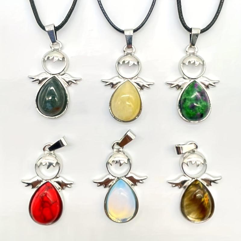 10pcs Small Man Style Stone Pendant for Jewelry Making