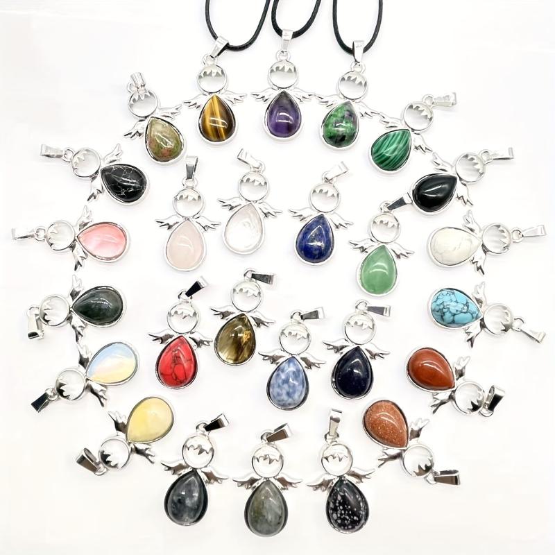 10pcs Small Man Style Stone Pendant for Jewelry Making