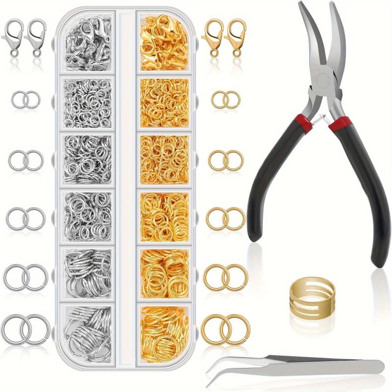 1200pcs Jewelry Making Kit Jump Rings & Lobster Clasps Silver & Gold