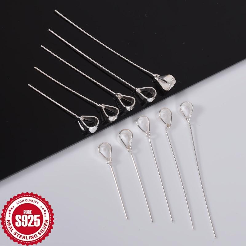 10pcs S925 Sterling Silver Melon Seed Clasps for DIY Necklace Making