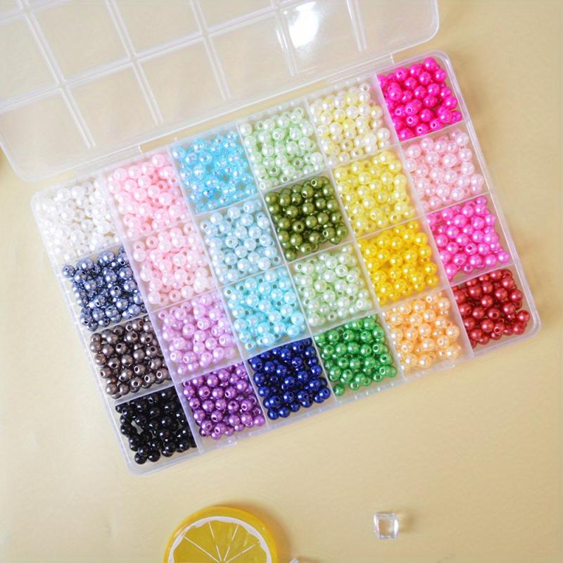 1380 Pcs Acrylic Pearl Beads Set DIY Jewelry Making Boxed Kit