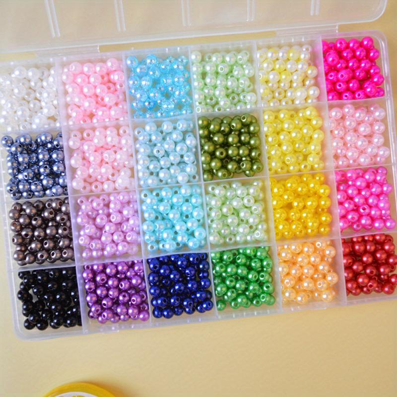 1380 Pcs Acrylic Pearl Beads Set DIY Jewelry Making Boxed Kit