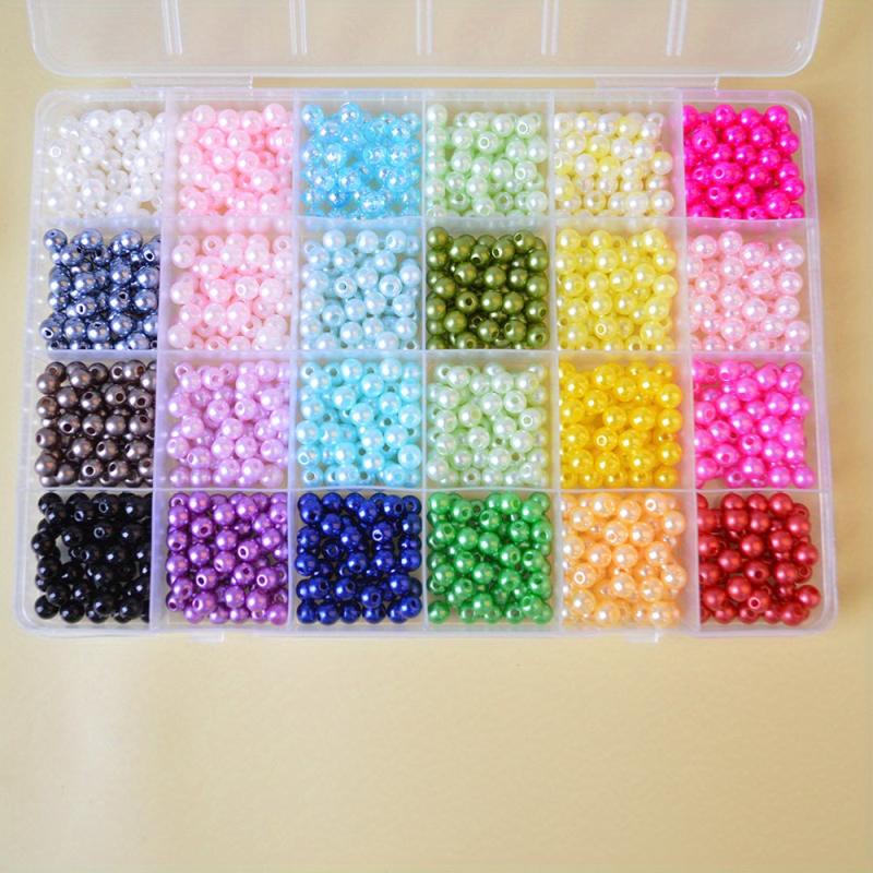 1380 Pcs Acrylic Pearl Beads Set DIY Jewelry Making Boxed Kit