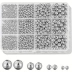1100pcs Golden Silver Spacer Loose Ball Bead Kits for Jewelry Making