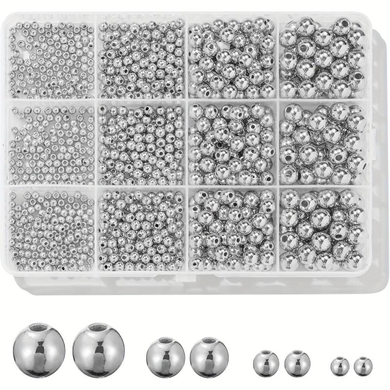 1100pcs Golden Silver Spacer Loose Ball Bead Kits for Jewelry Making