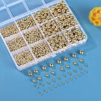 1100pcs Golden Silver Spacer Loose Ball Bead Kits for Jewelry Making