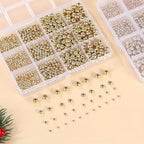 1100pcs Golden Silver Spacer Loose Ball Bead Kits for Jewelry Making