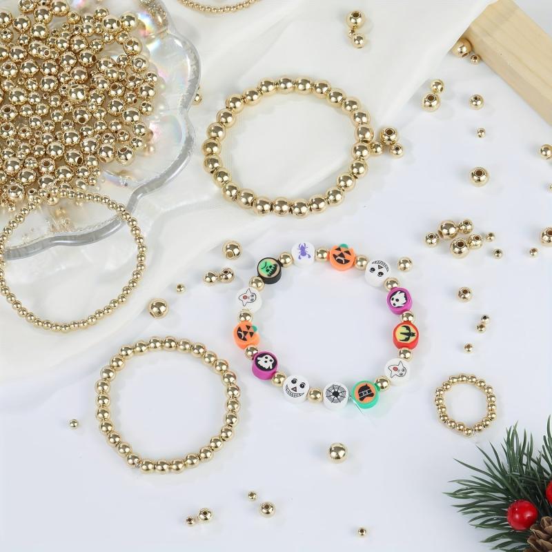 1100pcs Golden Silver Spacer Loose Ball Bead Kits for Jewelry Making