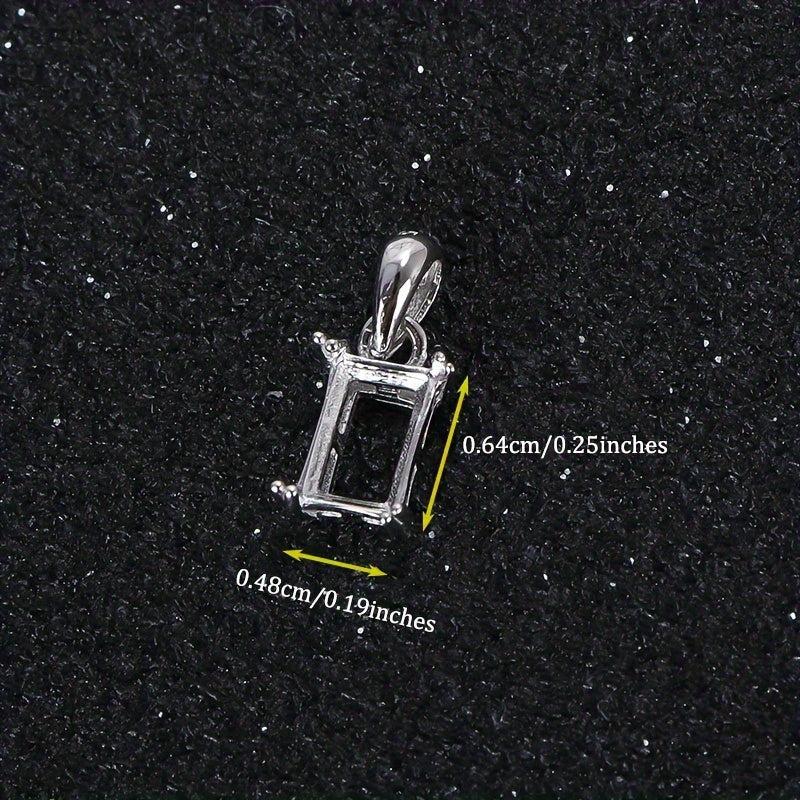 10x14mm Square Pendant Setting S925 Silver DIY Jewelry Findings