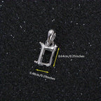 10x14mm Square Pendant Setting S925 Silver DIY Jewelry Findings