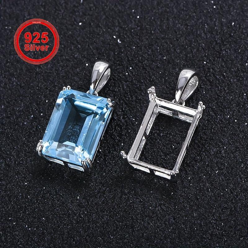 10x14mm Square Pendant Setting S925 Silver DIY Jewelry Findings
