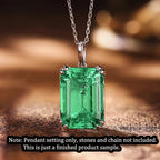 10x14mm Square Pendant Setting S925 Silver DIY Jewelry Findings