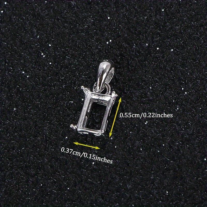 10x14mm Square Pendant Setting S925 Silver DIY Jewelry Findings