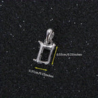 10x14mm Square Pendant Setting S925 Silver DIY Jewelry Findings