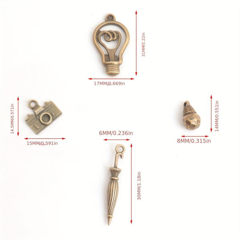 50pcs Vintage Charm Pendant Set for DIY Craft Necklace Bracelet Earring